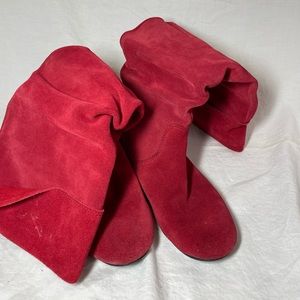 Size 5 Gianni Bini Red Felt Boots